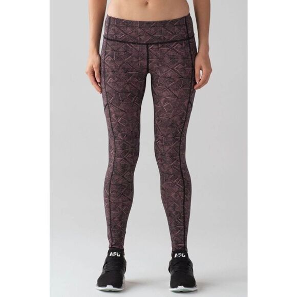 LULULEMON ATHLETICA Speed Tight V in Formation Quicksand Black/Black Size 4 - Picture 5 of 7